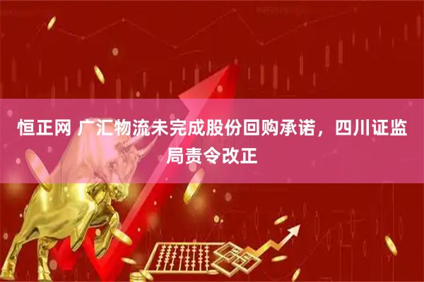 恒正网 广汇物流未完成股份回购承诺，四川证监局责令改正